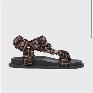 Fendi Feel Satin Sandals FF Size 41.5